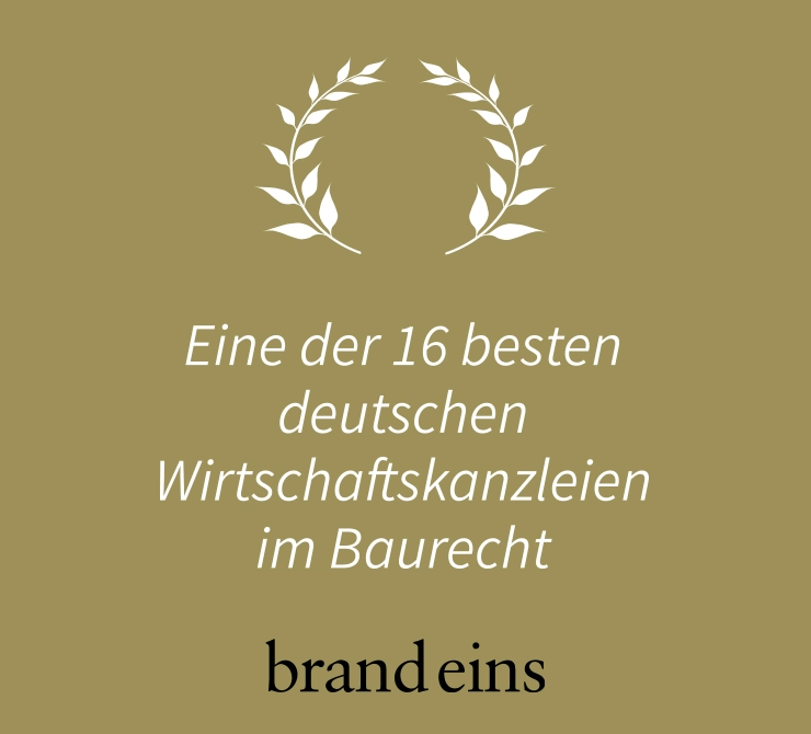 Aktuelle Auszeichnungen 2025 - BÖRGERS Rechtsanwälte & Notare, Berlin, Hamburg, Stuttgart, Nürnberg - Immobilienrecht, Baurecht, Architektenrecht, Ingenieurrecht, Mietrecht